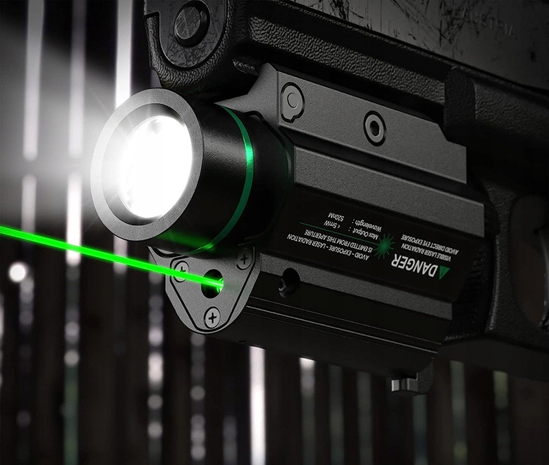 Latarka laser zielony 1000lm celownik do pistoletu asg glock broń picatinny - obrazek 7