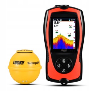 Echosonda wędkarska bezprzewodowa na wędkę łódź zanętową lucky 100m alarm - miniatura 3