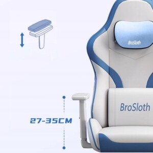 Fotel gamingowy ergonimiczny biurowy obrotowy z podnóżkiem szary do biura - miniatura 10