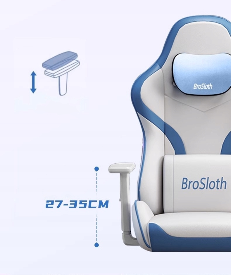 Fotel gamingowy ergonimiczny biurowy obrotowy z podnóżkiem szary do biura - obrazek 10