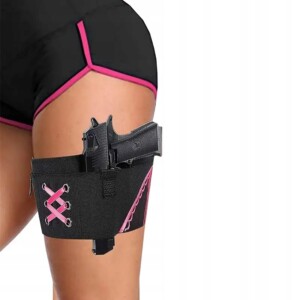 Kabura na udo nogę damska dla kobiet podwiązka na pistolet magazynek róż - miniatura 8