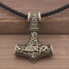 Naszyjnik męski młot thora mjolnir złoty 125 - miniatura 3