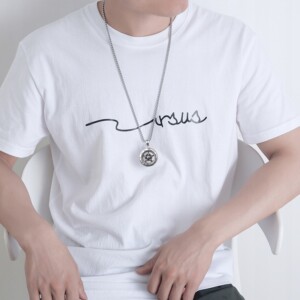 Naszyjnik srebrny stal gwiazda kwiat runa 370 - miniatura 4