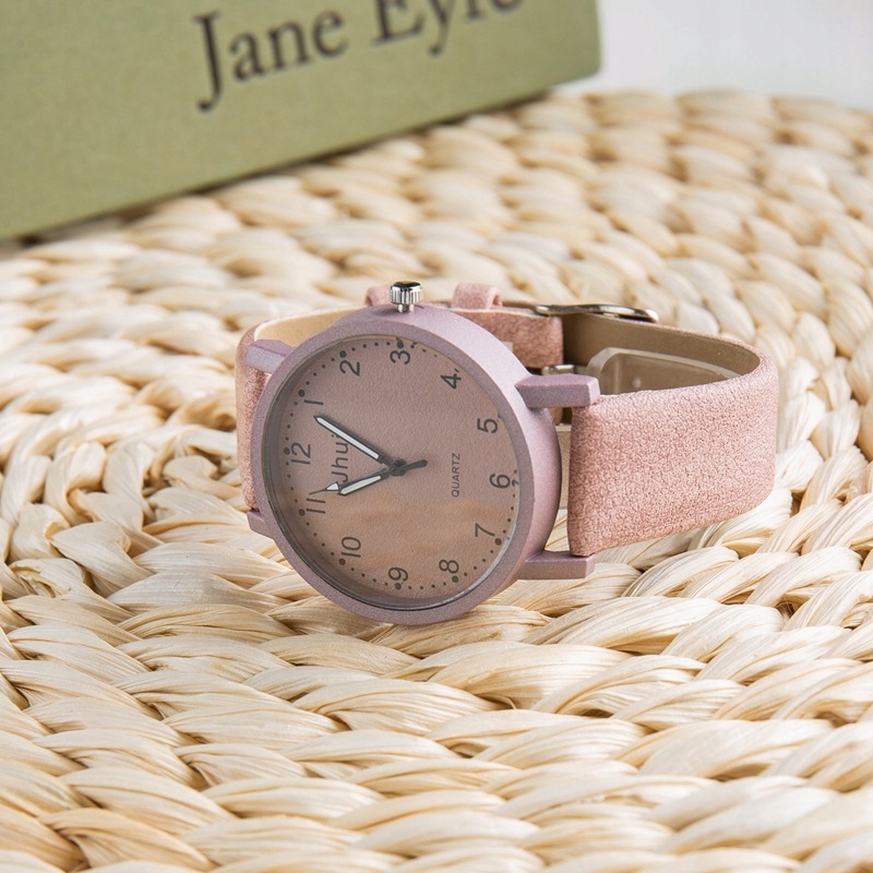 Zegarek damski ekoskóra wygodny czytelny kwarcowy elegancki baterie różowy - zdjęcie 3
