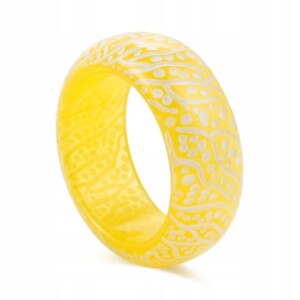 Pierścień obrączka sygnet świecący w ciemności unisex żółto-złoty fluo r.9 - miniatura 1