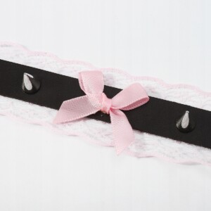 Choker koronkowy haft czarny naszyjnik gothic ch10 - miniatura 6