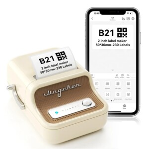 Niimbot b21 drukarka termiczna naklejki bluetooth beżowo-złota etykiety
