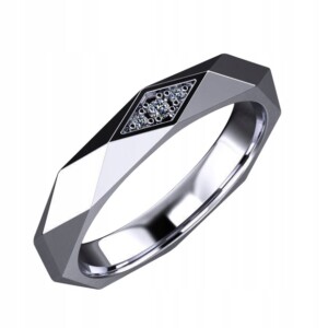 Srebrna obrączka pierścionek ślubna stal 316l r.19 - miniatura 1