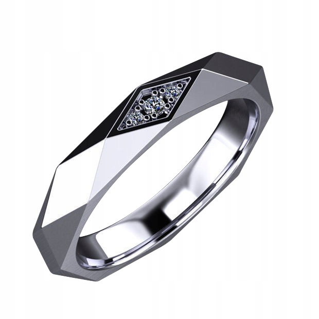 Srebrna obrączka pierścionek ślubna stal 316l r.19 - zdjęcie 1