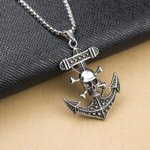 Naszyjnik srebrny łańcuszek kotwica piraci 321 - miniatura 10