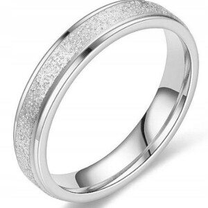 Srebrna obrączka ślubna pierścionek stal 316l r.28 - miniatura 1
