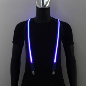 Zestaw szelki i mucha led świecący komplet na imprezę sylwestra wesele blue - miniatura 10