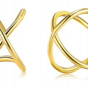 Kolczyki miedziane modne klasyczne k13 złote - miniatura 1