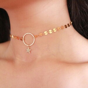 Naszyjnik choker celebrytka długa boho złoty 33 - miniatura 11