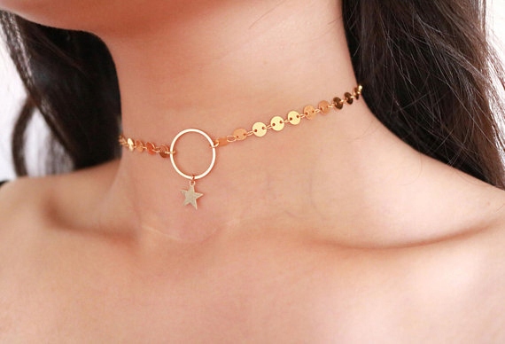 Naszyjnik choker celebrytka długa boho złoty 33 - obrazek 11