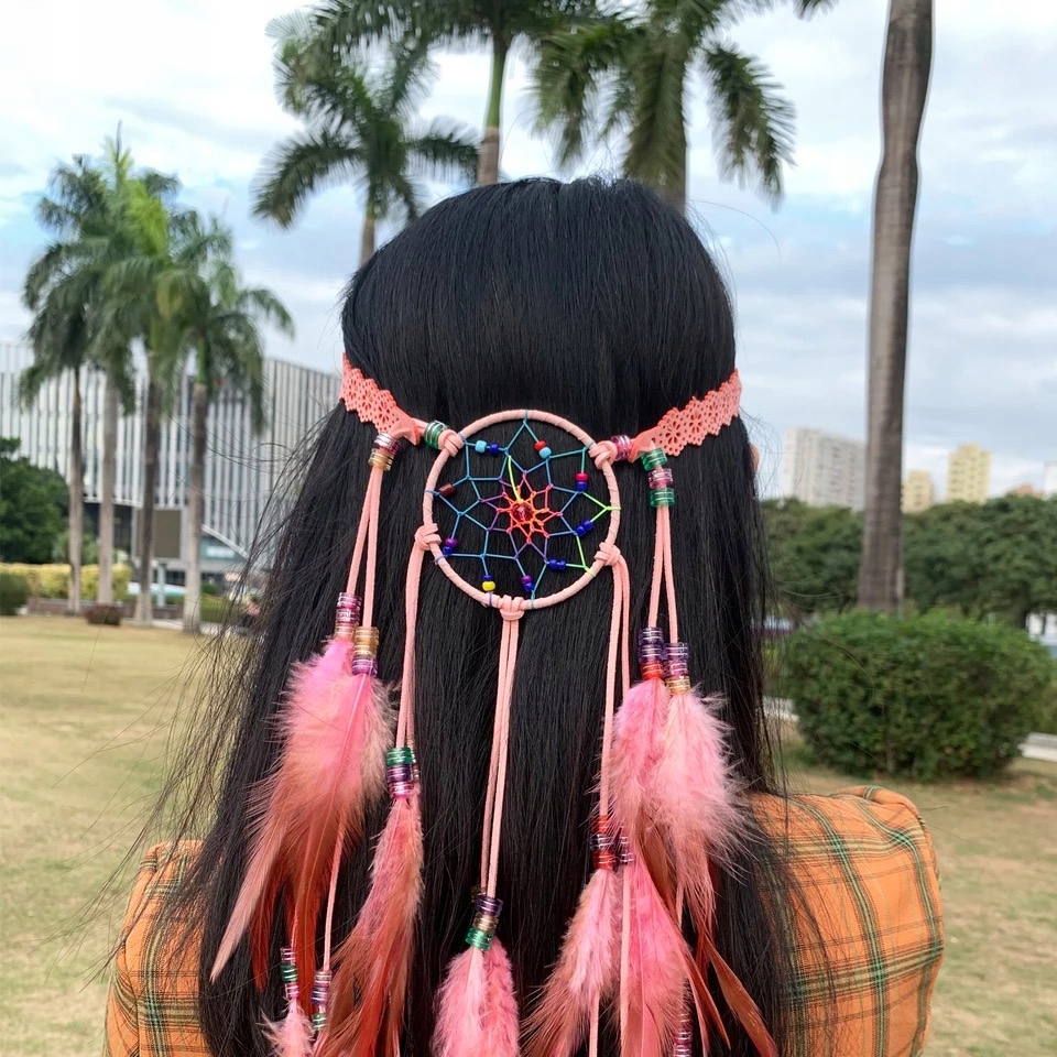 Pióropusz opaska do włosów łapacz snów piórka a18 - obrazek 5