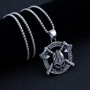 Naszyjnik srebrny wikingów topory runa nordic 406 - miniatura 7