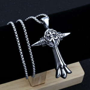 Naszyjnik srebrny łańcuszek krzyż hufiec 317 - miniatura 6