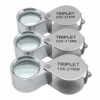 Szkła powiększające lupa jubilerska zestaw 3 sztuk 10x 20x 30x metalowe - miniatura 1