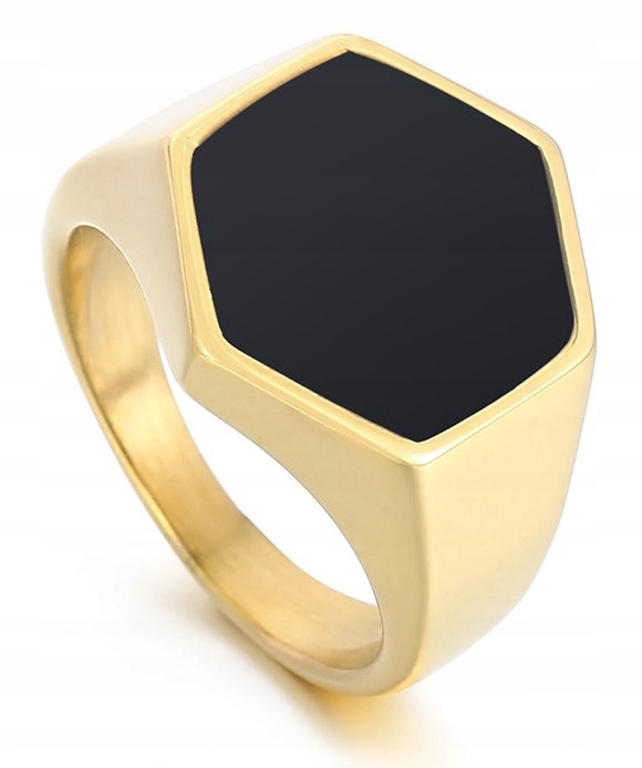 Sygnet unisex złoty stal 316l pozłacany eu22 us10