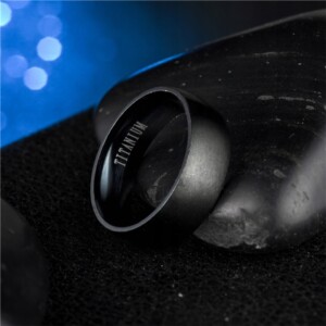 Obrączka pierścień czarny tytan stal matowy 161 - miniatura 9