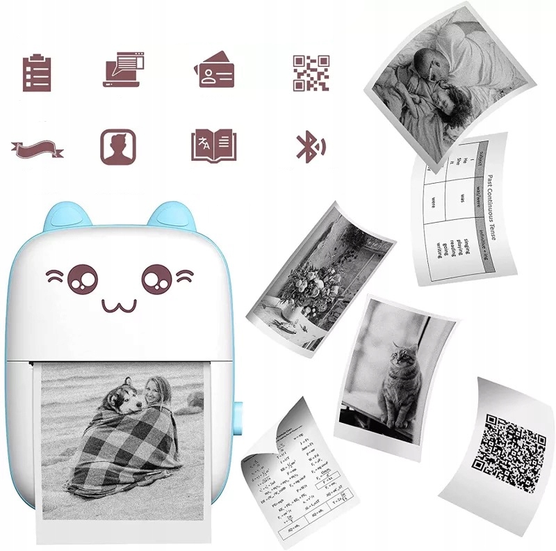 Mini drukarka termiczna dzieci kot zdjęcia notatki - obrazek 5