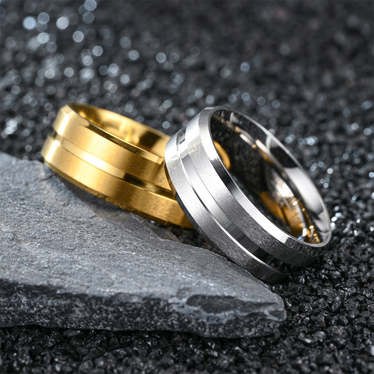 Obrączka pierścionek ślubny srebrny stal biżuteria 316l r.25 eu25 us11 - obrazek 7