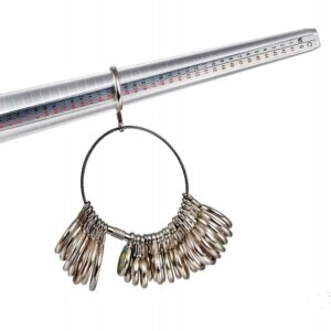 Miarka jubilerska do pierścionków metalowy zestaw miara - miniatura 2