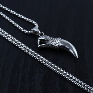 Naszyjnik srebrny łańcuszek pazur drapieżnik 345 - miniatura 9