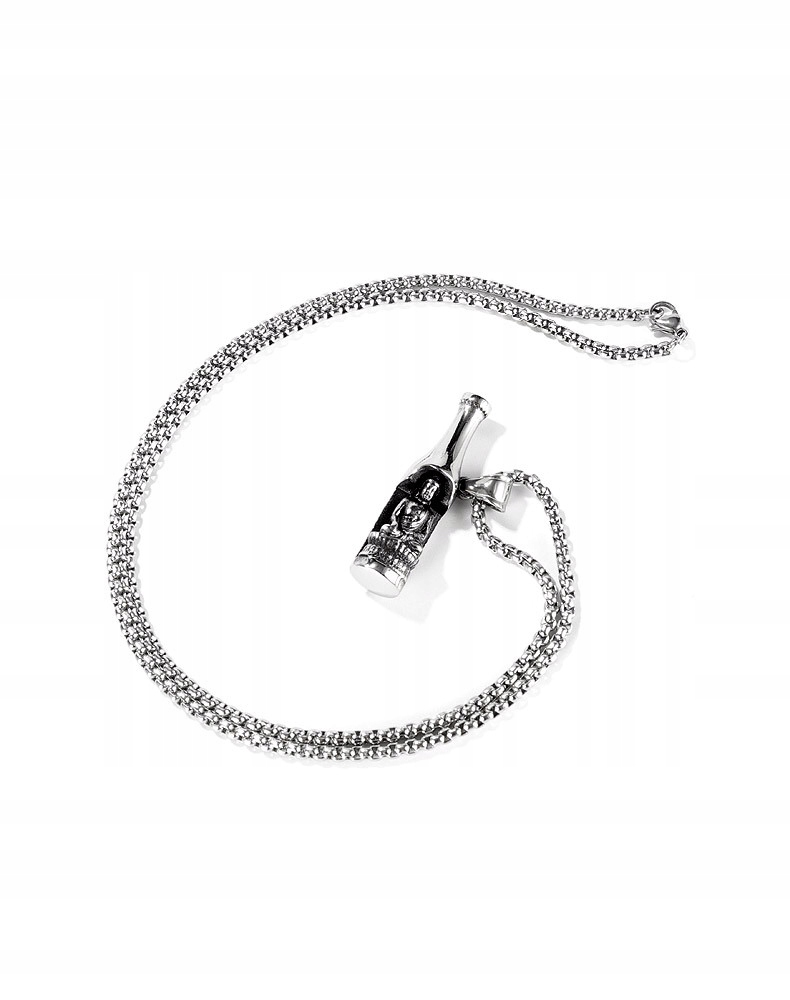 Naszyjnik srebrny otwieracz piwo budda butelka 354 - obrazek 2