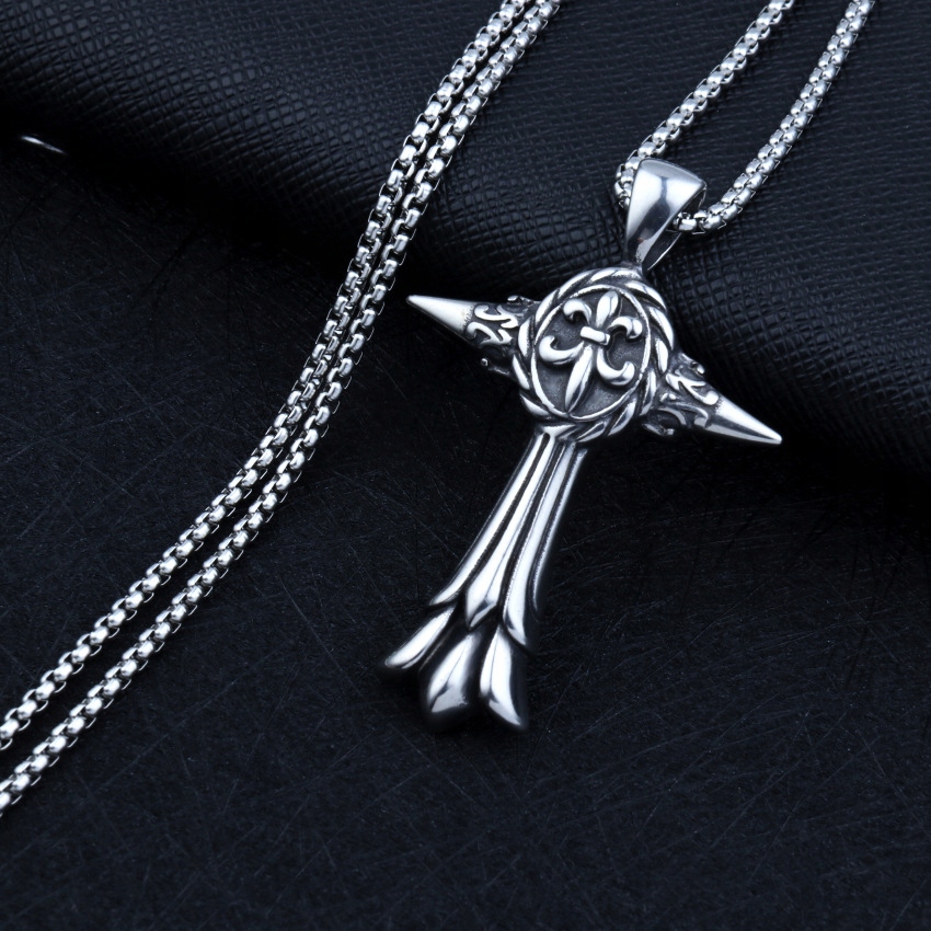 Naszyjnik srebrny łańcuszek krzyż hufiec 317 - obrazek 9