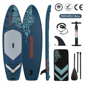 Komplet deska sup 300x85x12cm 3osobowa wiosło pompka torba smycz statecznik - miniatura 7