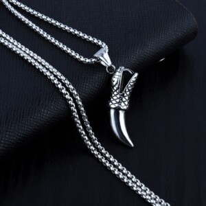 Naszyjnik srebrny łańcuszek pazur drapieżnik 345 - miniatura 5
