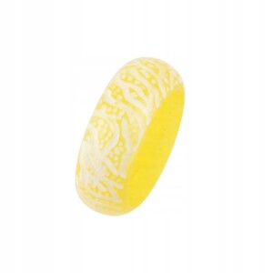 Pierścień obrączka sygnet świecący w ciemności unisex żółto-złoty fluo r.9 - miniatura 5