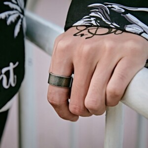 Pierścień stalowy srebrny wikingów 316l amulet 145 - miniatura 6