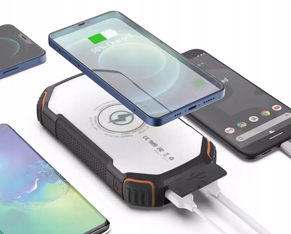 Power bank solarny 20000mah 22,5w panele słoneczne - obrazek 7