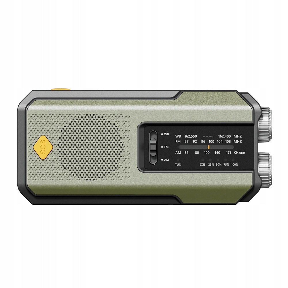 Radio awaryjne z korbką latarką dynamo usb solarne alarm sos turystyczne - zdjęcie 3