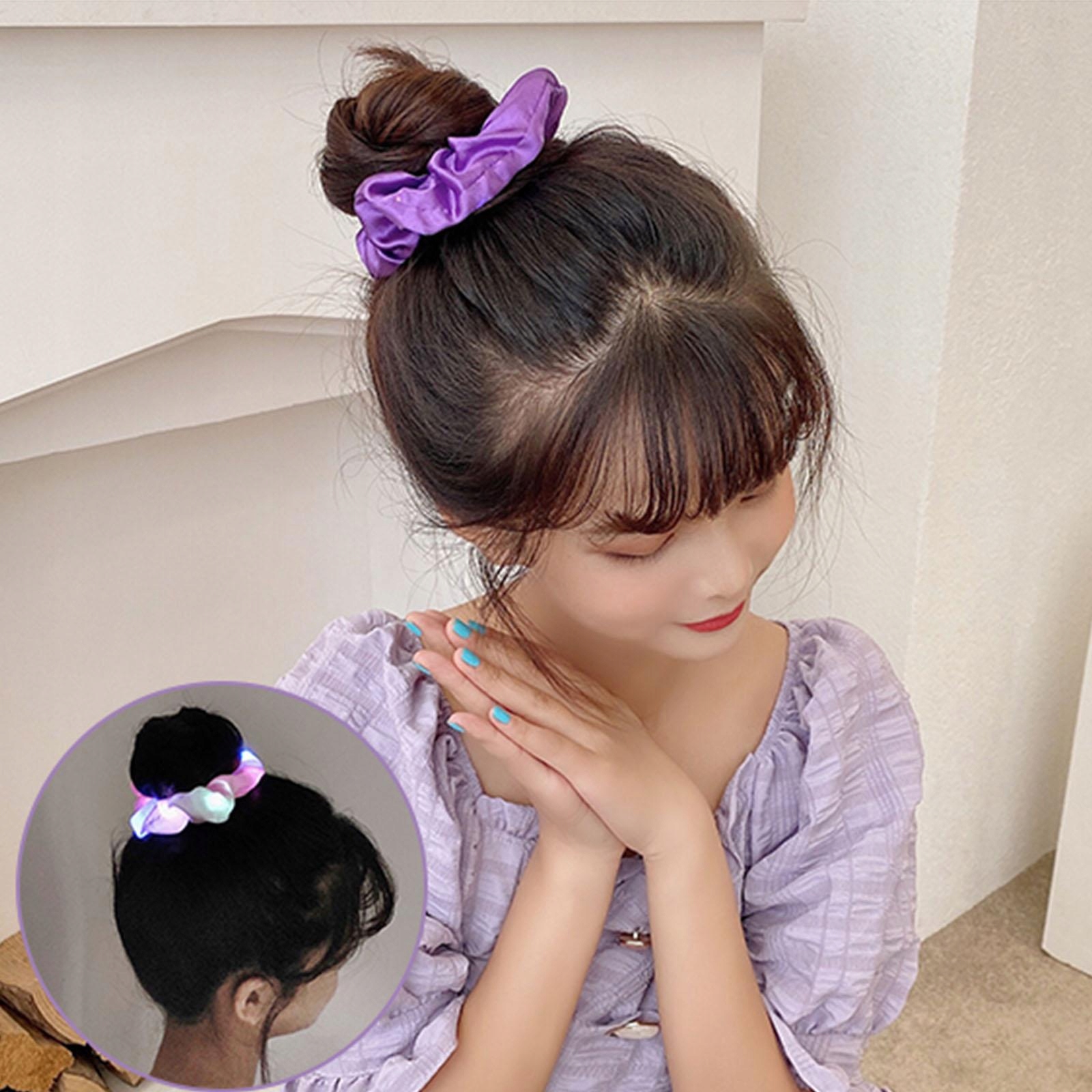 Frotka opaska do włosów gumka led świecąca na imprezę glow piękna niebieska - obrazek 5