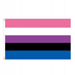 Flaga tęczowa lgbt duża 90x150cm genderfluid f4