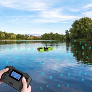 Łodź zanętowa wędkarska gps 600m 2silniki 4komory led auto powrót pilot 2kg - miniatura 13