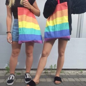Torba torebka na zakupy bawełniana tęczowa tęcza pride lgbt duża xxl - miniatura 10