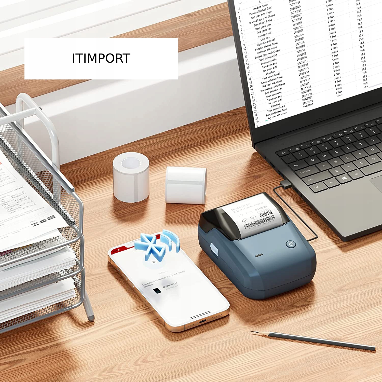 Niimbot b1 drukarka termiczna naklejki bluetooth zielono biała nowa +rolka - obrazek 12