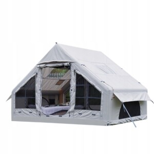 Duży namiot kempingowy pompowany 4 osobowy dmuchany pompka 6.4m2 320x200cm