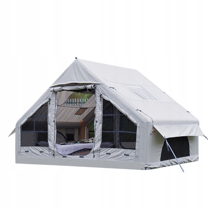 Duży namiot kempingowy pompowany 4 osobowy dmuchany pompka 6.4m2 320x200cm - zdjęcie 1