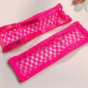 Piękny komplet bielizny damskiej stanik stringi pasy podwiązki pomarańcz l - miniatura 12