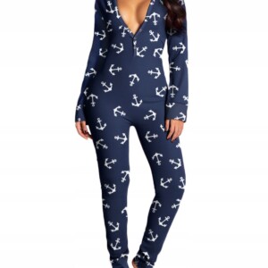 Piżama damska prezent na walentynki dla dziewczyny rozpinana kotwica s - miniatura 6