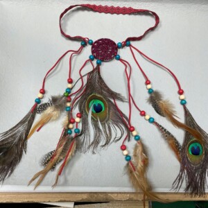 Pióropusz opaska do włosów paw łapacz snów a7 - miniatura 6