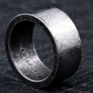 Pierścień stalowy srebrny wikingów 316l amulet 145 - miniatura 4