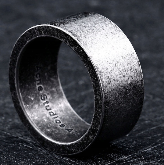 Pierścień stalowy srebrny wikingów 316l amulet 145 - obrazek 4