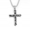 Naszyjnik srebrny łańcuch stal krzyżyk czaszka 363 - miniatura 1